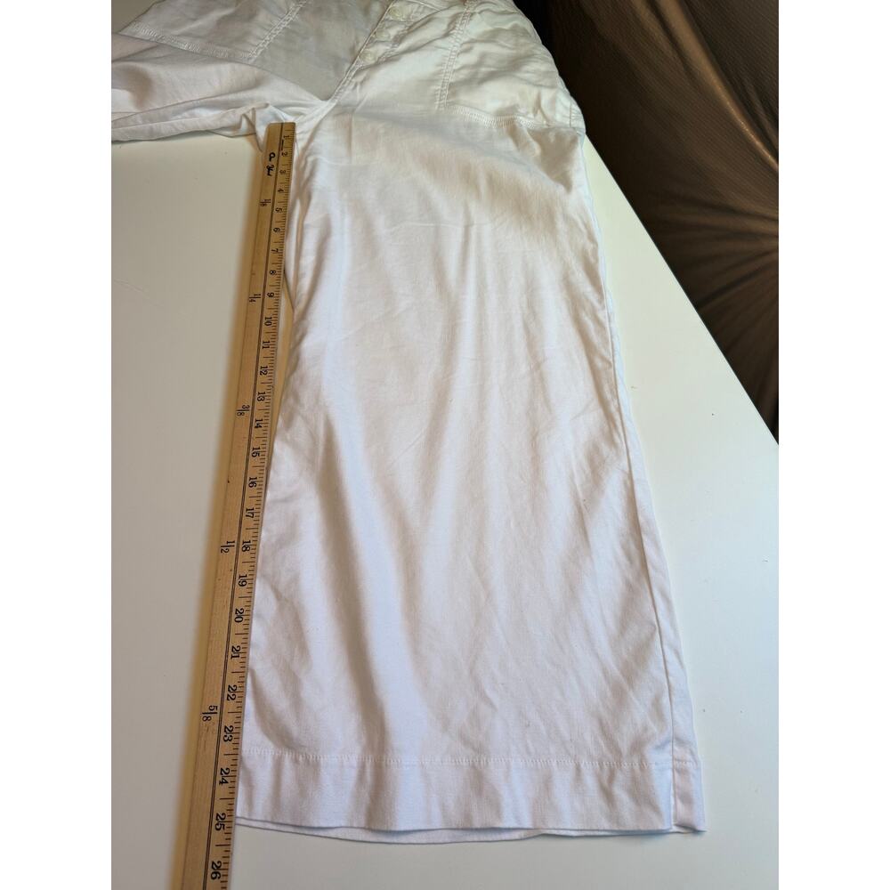 Evereve Joelle Stretch Linen Cropped Wide Leg Size 31 White Coastal Minimalist - Picture 13 of 13